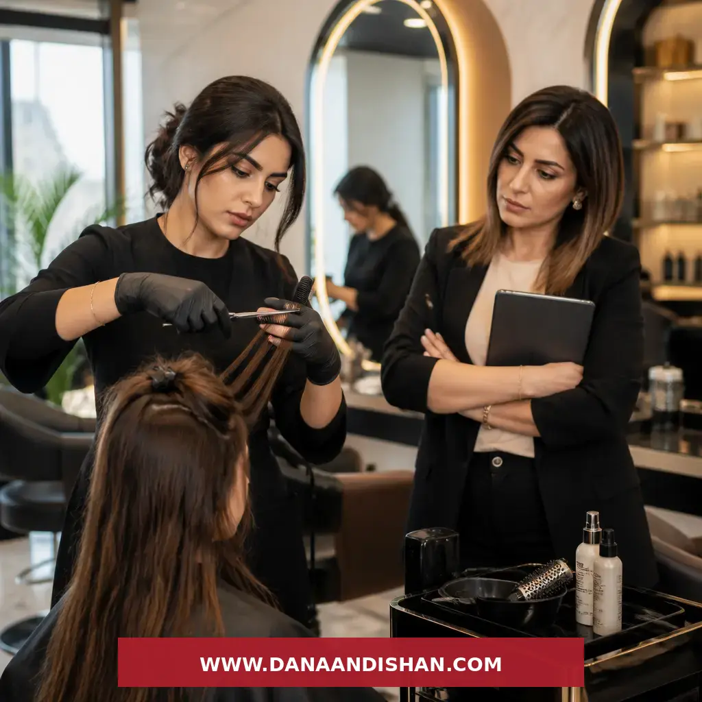 تست عملی آرایشگر در سالن زیبایی
