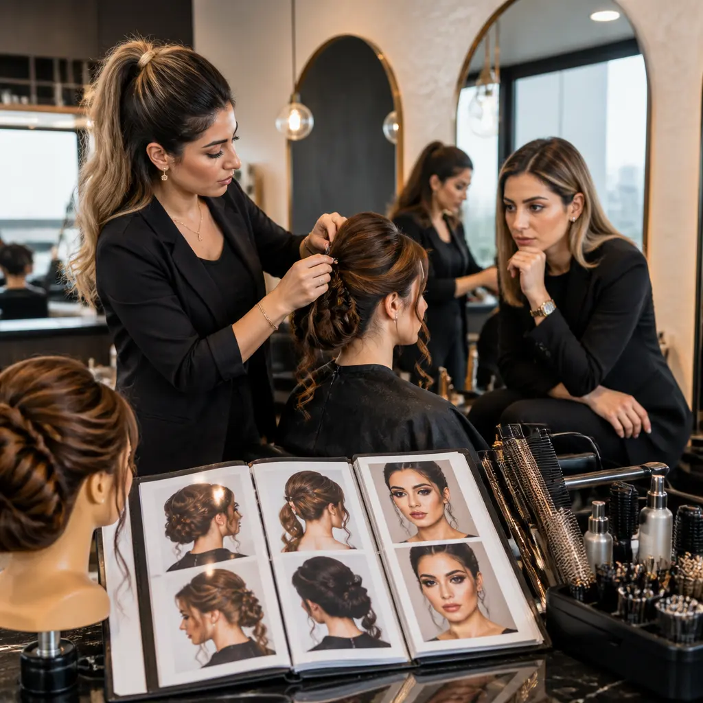 چیدمان منظم اطلاعات حرفه‌ای آرایشگر برای ارزیابی بازار کار