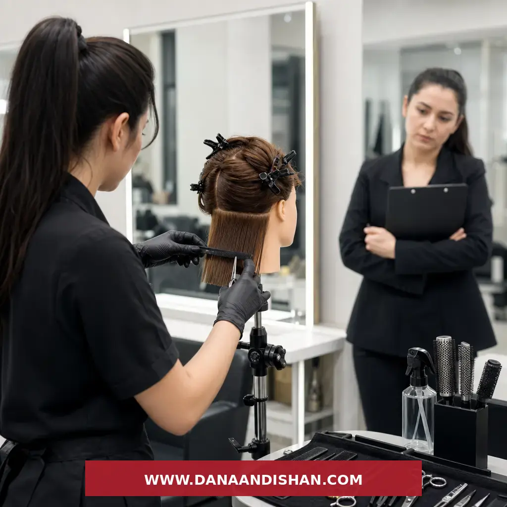 تست عملی آرایشگر در سالن زیبایی