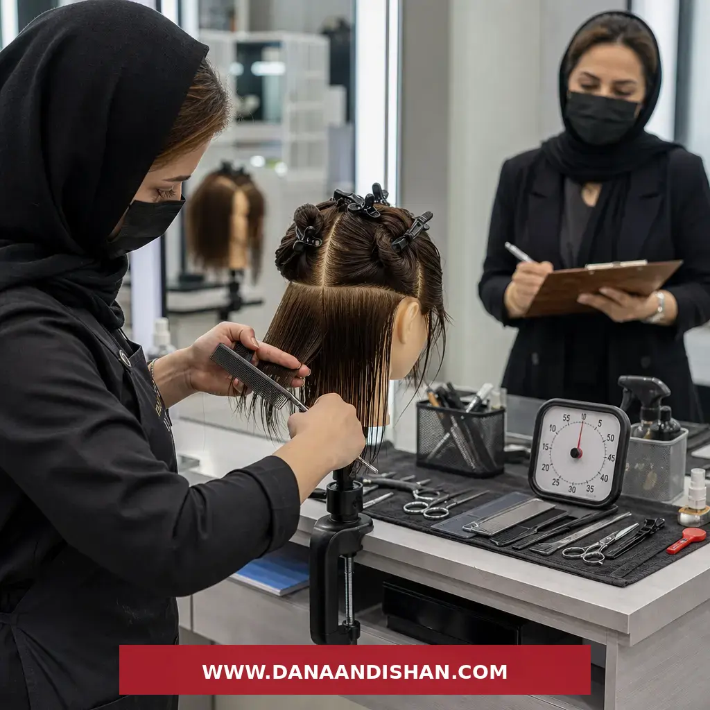 ارزیابی مهارت ناخن‌کار با تمرکز بر نظم و بهداشت در سالن