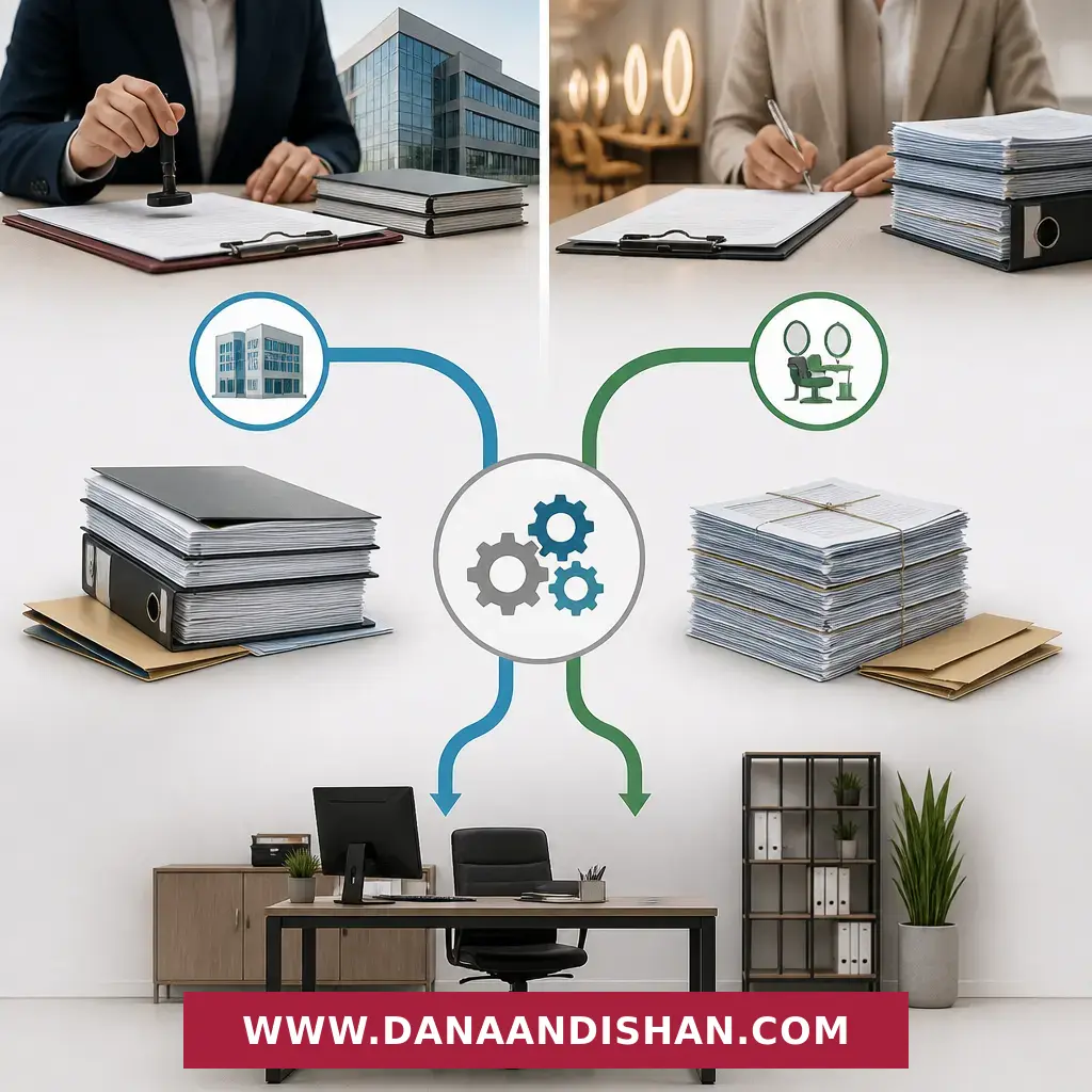 نمای فرایندی تفاوت ثبت شرکت و مجوز فعالیت خدماتی