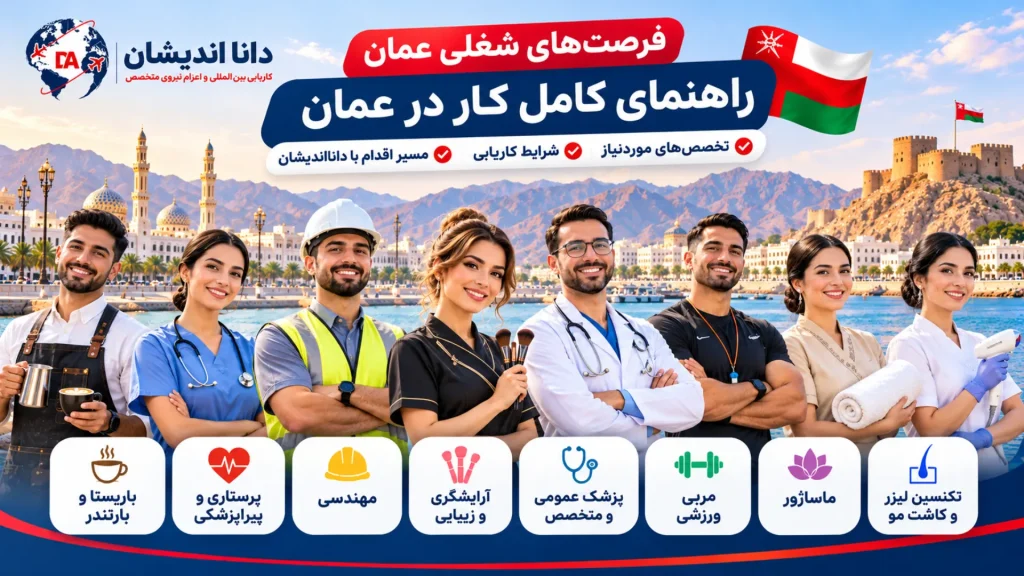 فرصت‌های شغلی عمان ۱۴۰۵؛ معرفی تخصص‌های موردنیاز و شرایط کاریابی در عمان با دانااندیشان